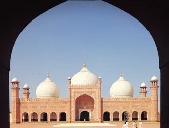 Die Badshahi-Moschee, erbaut 1673-74